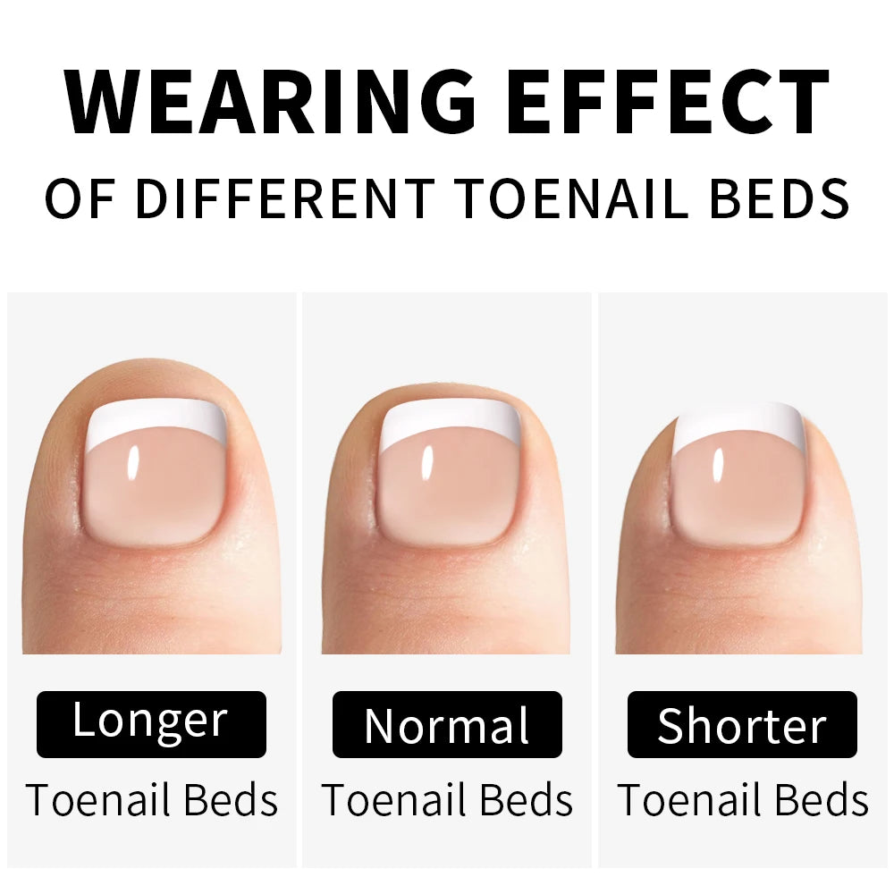 Foot Manicure 30pcs Nude Pink French White Tips Nails Press on Foot Nails Custom Toenails Short Square Press on Toe Nails
