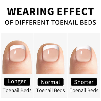 Foot Manicure 30pcs Nude Pink French White Tips Nails Press on Foot Nails Custom Toenails Short Square Press on Toe Nails