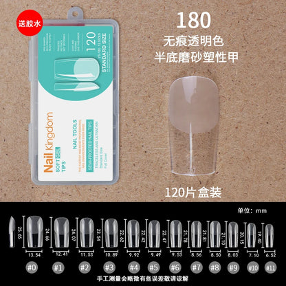 120 Pcs/Box Soft Gel Nails Art Tip Half Matte False Nails Coffin Stiletto Almond Square Full Cover Semi Frosted Nail Tips