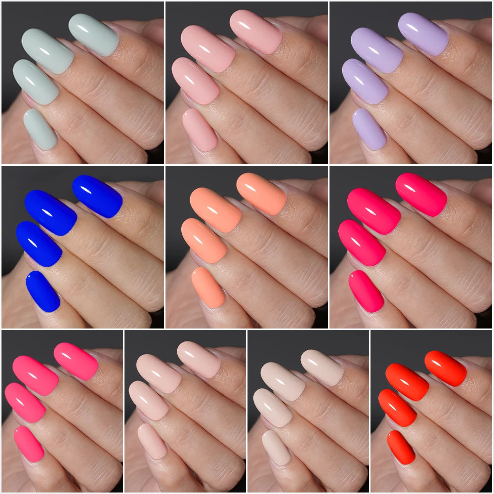 Private Label 30/32pcs Short Round False Nails Art Salon Wholesale Colorful Simple Handmade Solid Color Press on Nails for Women