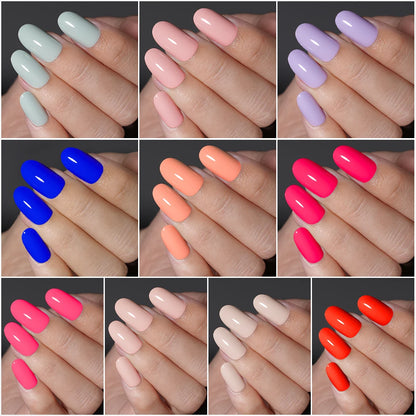Private Label 30/32pcs Short Round False Nails Art Salon Wholesale Colorful Simple Handmade Solid Color Press on Nails for Women
