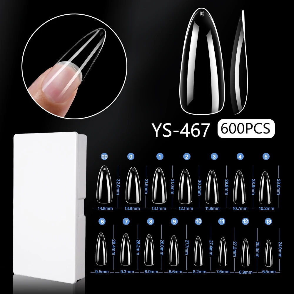 New Soft Gel X 600 Pcs 15sizes Nails No C Curve Full Cover Acrylic Nail Tips  Wholesale Almond Square Coffin Suppliers Nail Tips