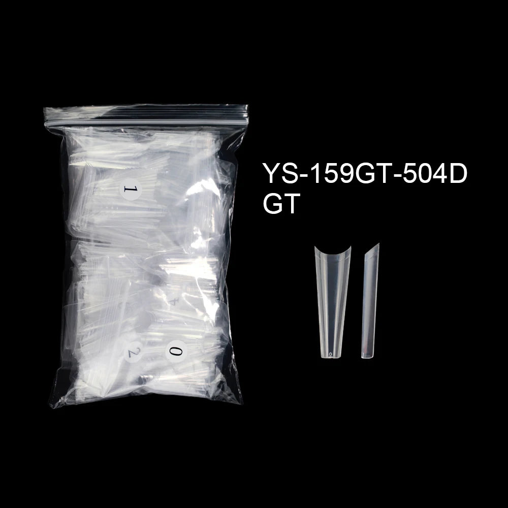 Wholesale 500pcs Box XXL Curved C False Nail Tips Half Cover Long French Artificial Fingernails Transparent Coffin Nail Tips