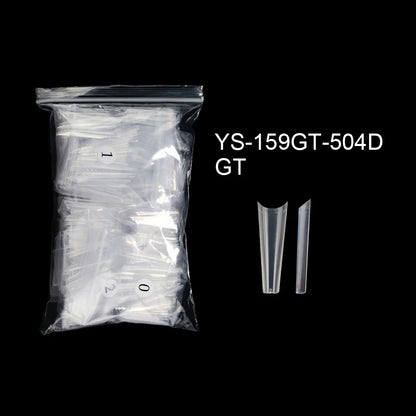 Wholesale 500pcs Box XXL Curved C False Nail Tips Half Cover Long French Artificial Fingernails Transparent Coffin Nail Tips