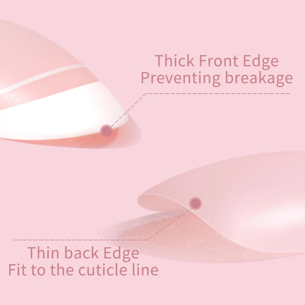 Factory Price 120pcs Full Cover French Handmade Gel Press on Nail Tips Wholesale Natural Nail Tips With Art Design