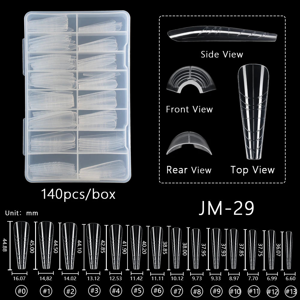 Wholesale 120pcs Russian Almond Dual Forms 26 Styles Quick Building Nail Model Extension Oval Stiletto Coffin Plastic Nail Forms