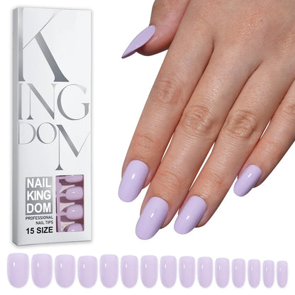 Factory Wholesale 120pcs Purple Pink White Red French Short Nails Reusable Solid Color Press on Nails for Women False Nails