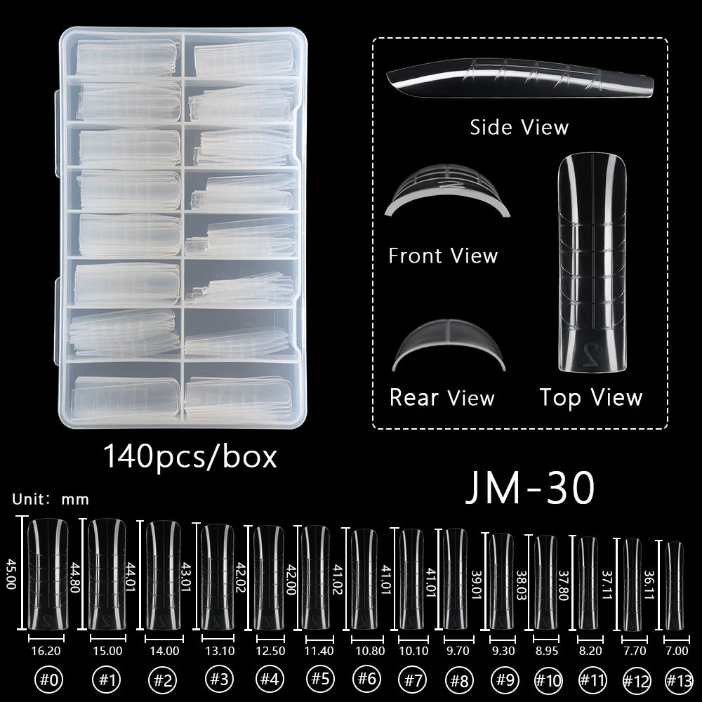 Wholesale 120pcs Russian Almond Dual Forms 26 Styles Quick Building Nail Model Extension Oval Stiletto Coffin Plastic Nail Forms