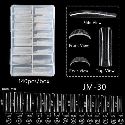 Wholesale 120pcs Russian Almond Dual Forms 26 Styles Quick Building Nail Model Extension Oval Stiletto Coffin Plastic Nail Forms