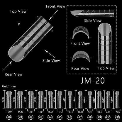 Wholesale 120pcs Russian Almond Dual Forms 26 Styles Quick Building Nail Model Extension Oval Stiletto Coffin Plastic Nail Forms
