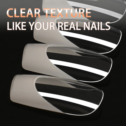 Nail Kingdom 15sizes 120pcs White French Soft Gel Press on Nails and Gel X Coat Pre-made Full Cover Almond Nail Tips