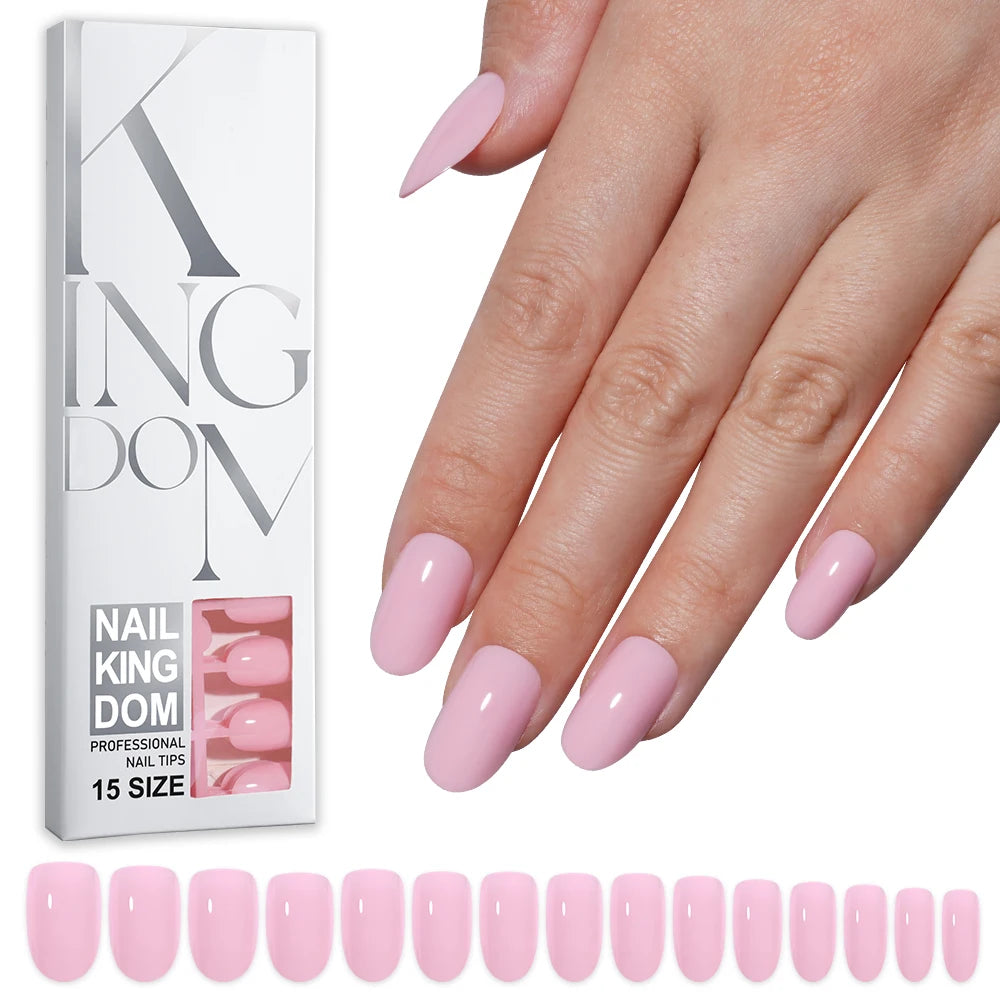 Factory Wholesale 120pcs Purple Pink White Red French Short Nails Reusable Solid Color Press on Nails for Women False Nails