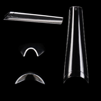 Wholesale 500pcs Box XXL Curved C False Nail Tips Half Cover Long French Artificial Fingernails Transparent Coffin Nail Tips