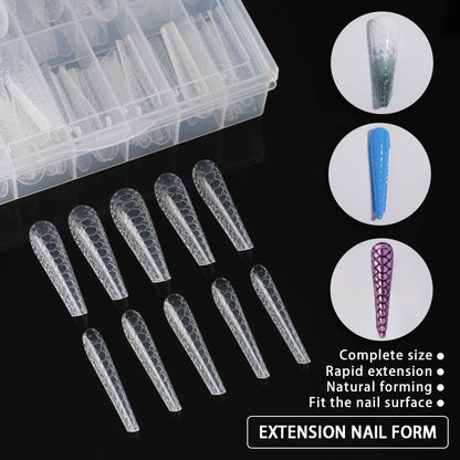 Private Label Custom Nail Mold Design Acrylic Quick Building Cobra Effect 3D Snake Pattern Extension Nail Dual Form