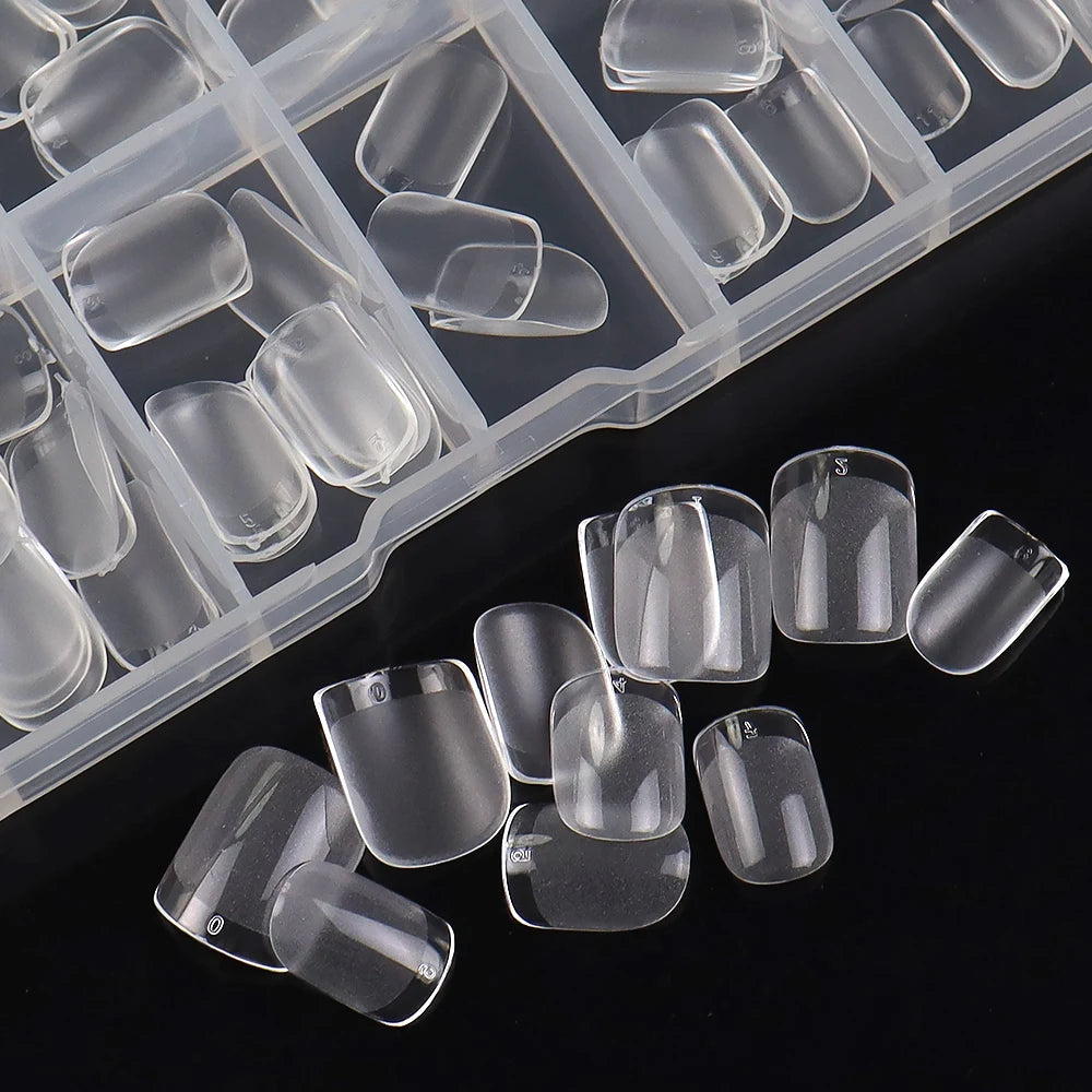 Hot Sale 120pcs/box Nail Art Small Short square Head Painted Artificial Nail Tips