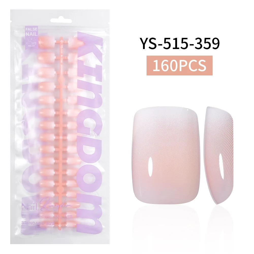 Wholesaler Private Label 150Pcs Nude Pink Gradient Fake Nails Press on Short Square Almond Ombre Press on Nails