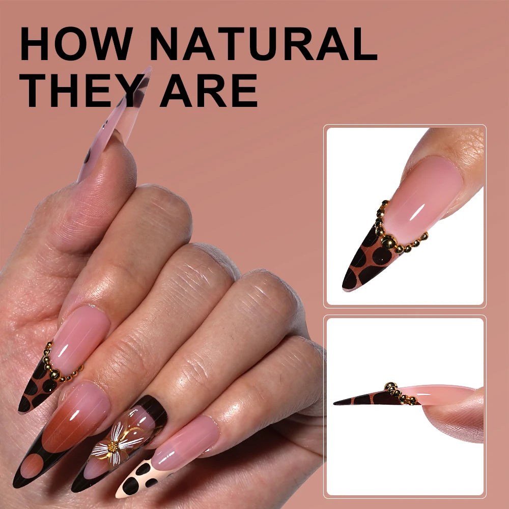 Wholesale 30pcs Custom 3D Diamond Luxury Flower Design Stick on Nails Acrylic French Tip Press on Nails for Nail Art Salon