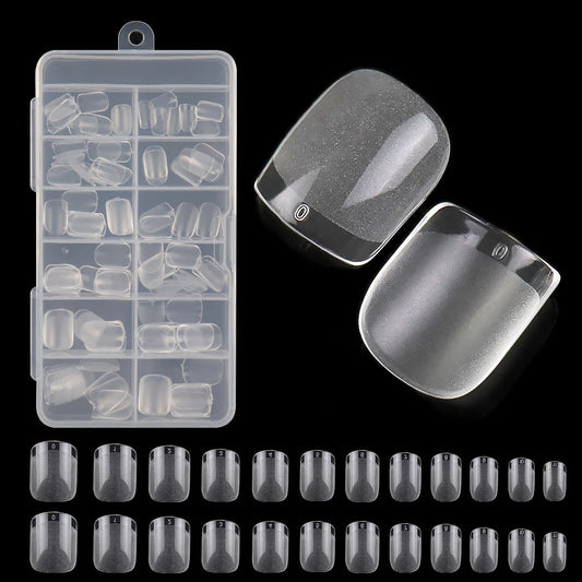 Hot Sale 120pcs/box Nail Art Small Short square Head Painted Artificial Nail Tips