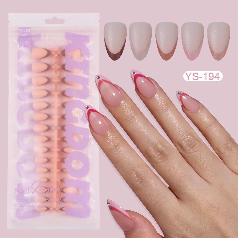 Private Label Wholesale 150pcs Private Label Soft Gel False Nail Nude Almond Square French Press on Nails for Nails Extension