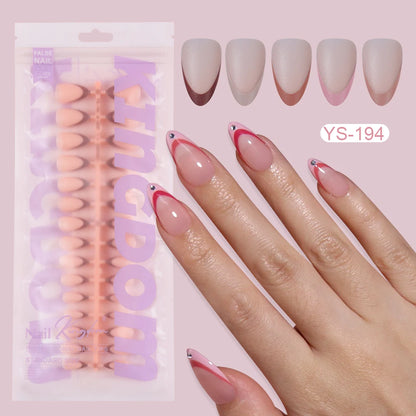 Private Label Wholesale 150pcs Private Label Soft Gel False Nail Nude Almond Square French Press on Nails for Nails Extension