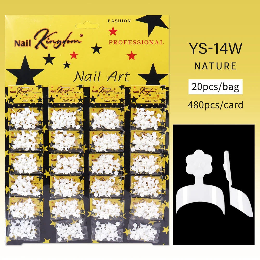 Nail Kingdom 480pcs 24Bags/Set Nail Tips Solid Color Clear Coffin/Square/Almond  Full Cover Nail Tips False Nail Wholesale