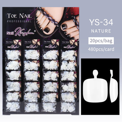 Nail Kingdom 480pcs 24Bags/Set Nail Tips Solid Color Clear Coffin/Square/Almond  Full Cover Nail Tips False Nail Wholesale