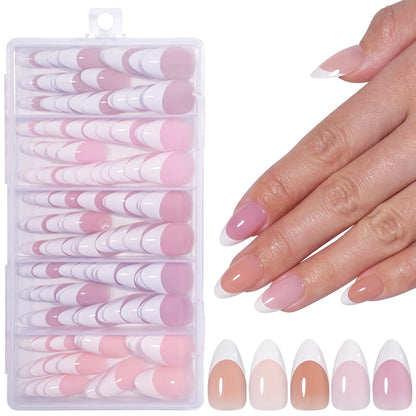 Wholesale Private Label 150Pcs Nude Pink French Stick on Nails Press on Short Square Almond French Press on Nails