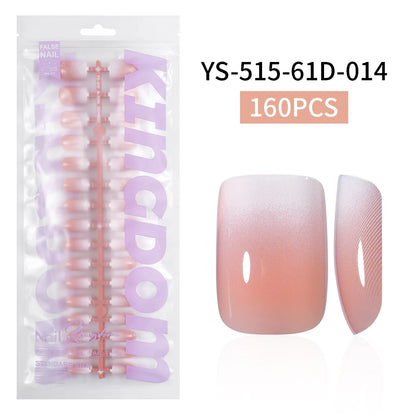 Wholesaler Private Label 150Pcs Nude Pink Gradient Fake Nails Press on Short Square Almond Ombre Press on Nails