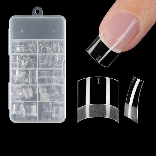 Wholesale 100pcs Clear Half Cover Matte Short French Square Nail Art Tips False Nail Extensions for Manicure for Finger