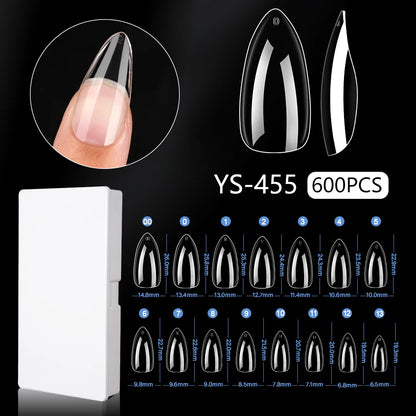 New Soft Gel X 600 Pcs 15sizes Nails No C Curve Full Cover Acrylic Nail Tips  Wholesale Almond Square Coffin Suppliers Nail Tips