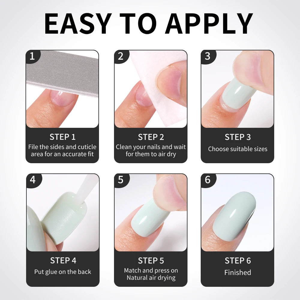 Private Label 30/32pcs Short Round False Nails Art Salon Wholesale Colorful Simple Handmade Solid Color Press on Nails for Women