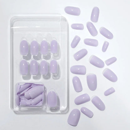 Wholesale 24pcs/box Short Nails Natural Decorated Artificial Fingernails Reusable Solid Color Press on Nails with Try on Window