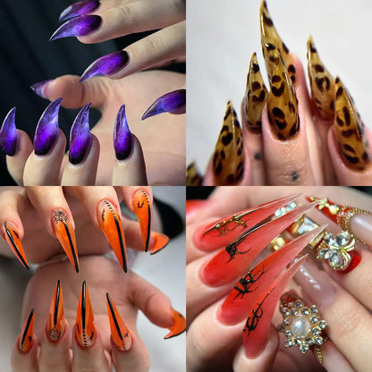 New Wholesale 140Pcs Eagle Claw Nail Mold Tips 14 Size Full Cover Reusable Acrylic Extension Clear Plastic Eagle Claw Nail Form