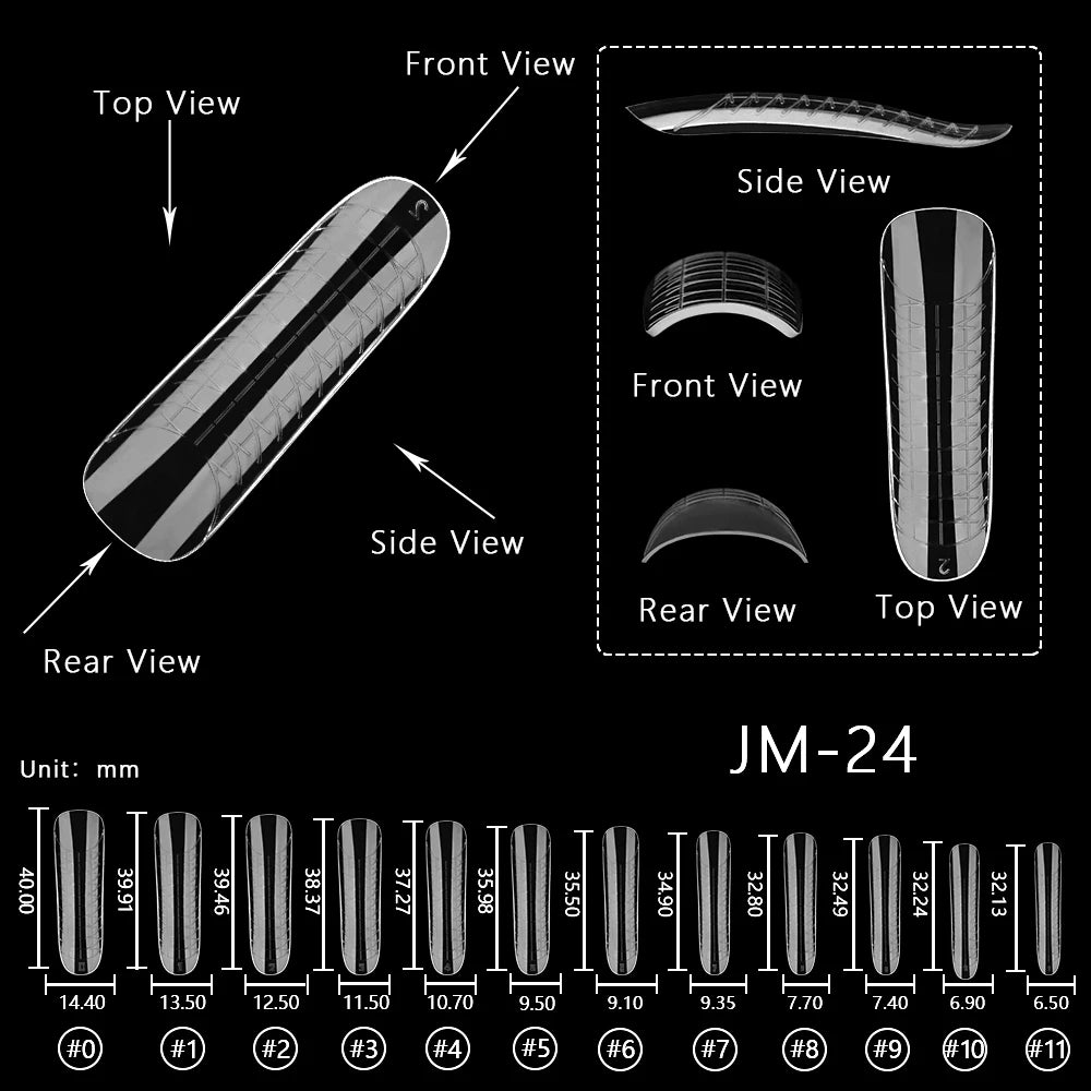 Wholesale 120pcs Russian Almond Dual Forms 26 Styles Quick Building Nail Model Extension Oval Stiletto Coffin Plastic Nail Forms