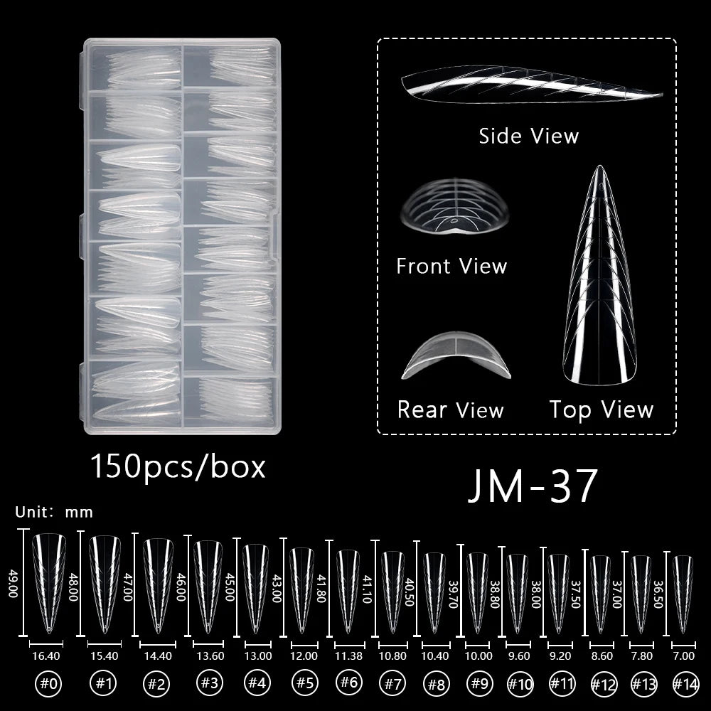 Wholesale 120pcs Russian Almond Dual Forms 26 Styles Quick Building Nail Model Extension Oval Stiletto Coffin Plastic Nail Forms