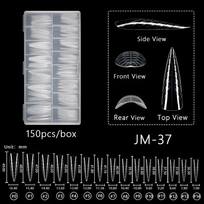 Wholesale 120pcs Russian Almond Dual Forms 26 Styles Quick Building Nail Model Extension Oval Stiletto Coffin Plastic Nail Forms