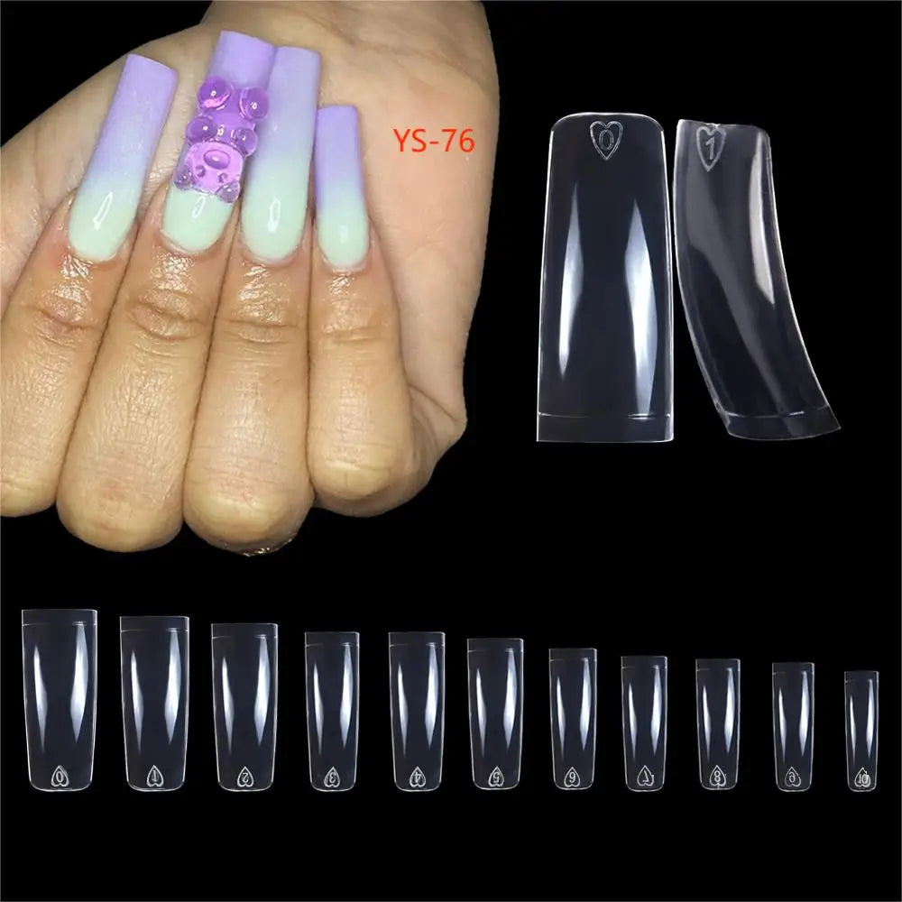 Super Long XXXL Nail Tips Clear False Nail French Non C Curve Xxl Square Stiletto Coffin Tapered Square Soft Gel Nail Tips