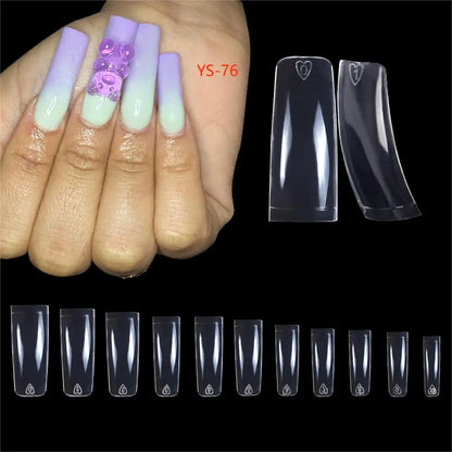 Super Long XXXL Nail Tips Clear False Nail French Non C Curve Xxl Square Stiletto Coffin Tapered Square Soft Gel Nail Tips