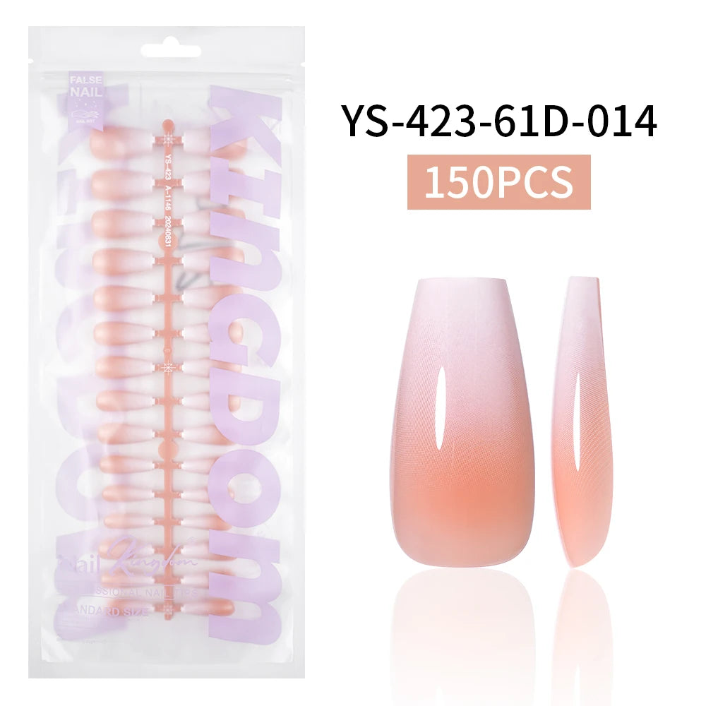 Wholesaler Private Label 150Pcs Nude Pink Gradient Fake Nails Press on Short Square Almond Ombre Press on Nails