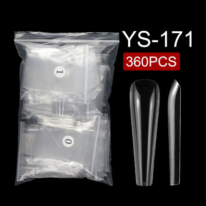 Nail Supplier 360pcs/Bag Plastic French Style Artificial Fingernails Long Coffin and Long Ballet Nail Tips