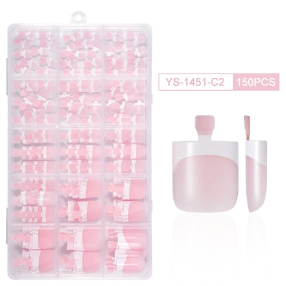 Custom 150pcs Press on Foot Nail Tips Artificial Fake Toenails Handmade Short Square French Soft Gel Press on Toe Nails