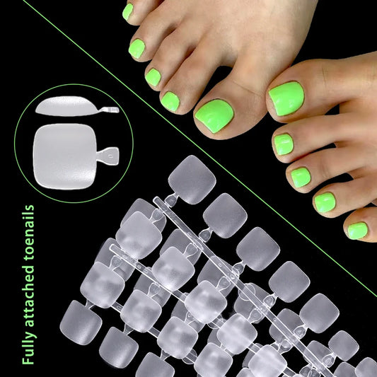 OEM Wholesale Toe Nail Artificia Nail Art Tips Matte Natural Clear Toenail Tips Set for Women Feet Fake Nails Manicure Supplies