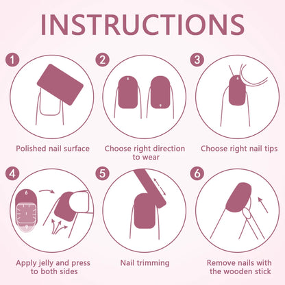 30pcs/box French Gel Nails Press on Nails