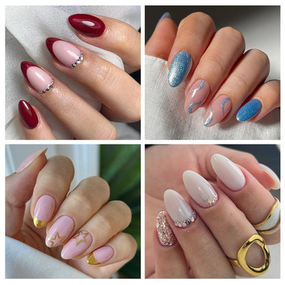 Wholesale 120/240/600Pcs Full Cover Frosted Almond False Nail Tips Supplies Clear Traceless Matte Extra Short Almond Nail Tips