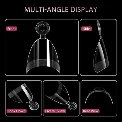 Private Label 120pcs Half Frosted Fake Nails Glossy Surface Ultra Thin Traceless Clear Short Almond Half Matte Nail Tips