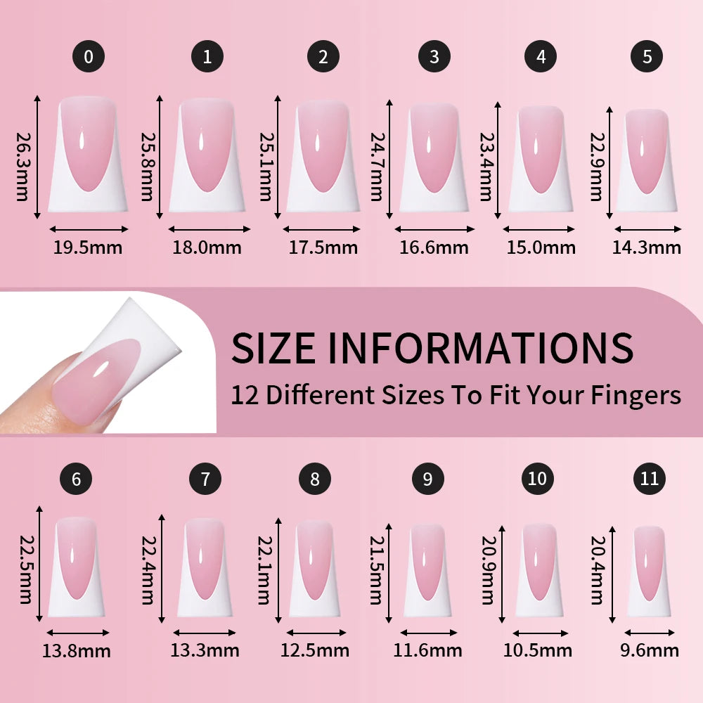Wholesale OEM 120pcs Duck Nail French Tips White Full Cover Gel Handmade French Duck Nails Press on Nails