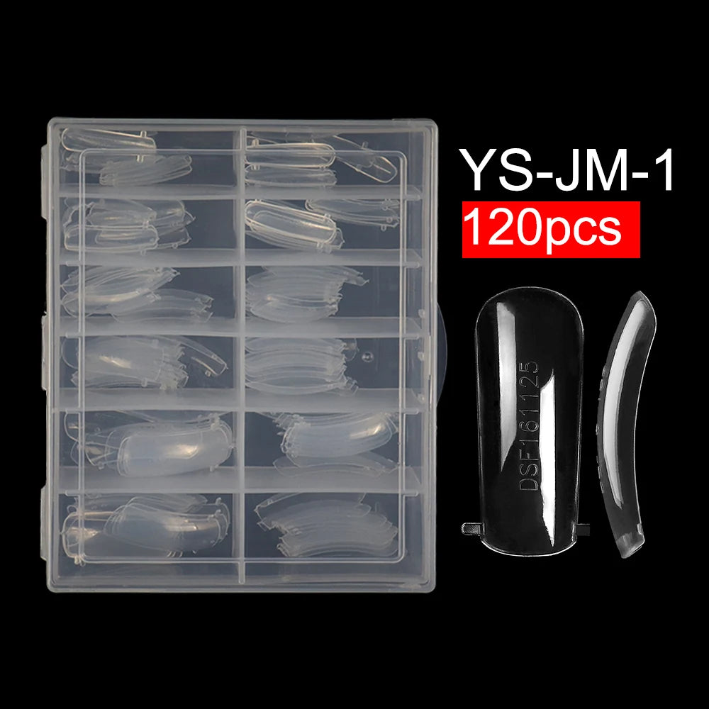 Wholesale 120pcs Russian Almond Dual Forms 26 Styles Quick Building Nail Model Extension Oval Stiletto Coffin Plastic Nail Forms