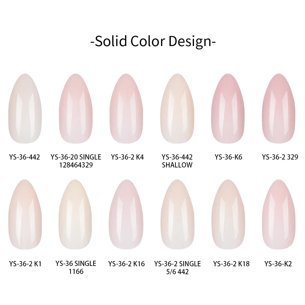 Private Label 288pcs Solid Transparent Color False Nails Simple INS Soft Gel X Nail Tips Full Cover Nude Pink Press on Nails
