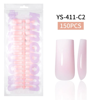 Wholesaler Private Label 150Pcs Nude Pink Gradient Fake Nails Press on Short Square Almond Ombre Press on Nails