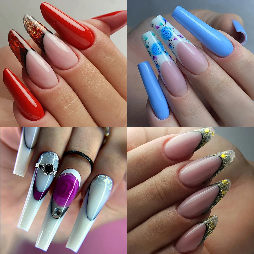 Wholesale Factory 60pcs Plastic Nail Art Mould Tips Clear Quick Building Extension Tool Stiletto Almond Square Nail Forms